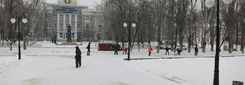 Гололед в Херсоне.