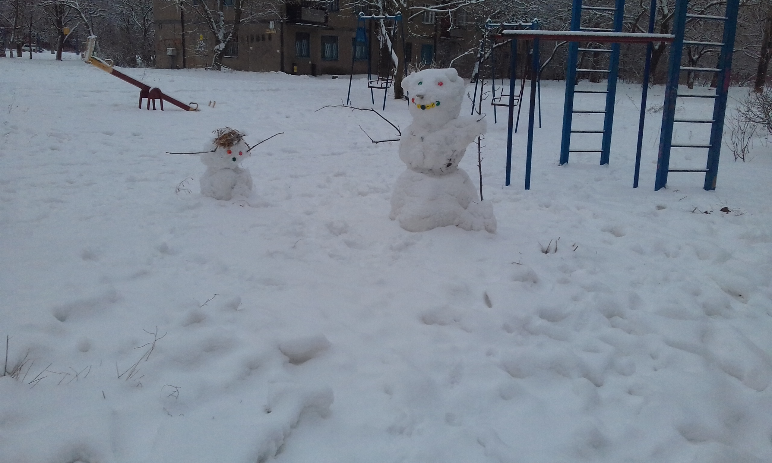 Снег вдохновил херсонцев на шедевры (фотофакт)