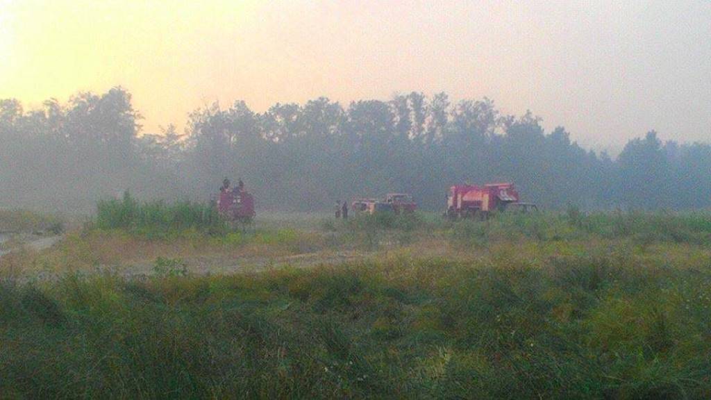 На палаючий ліс під Олешками з повітря скинули вже 20 тон води