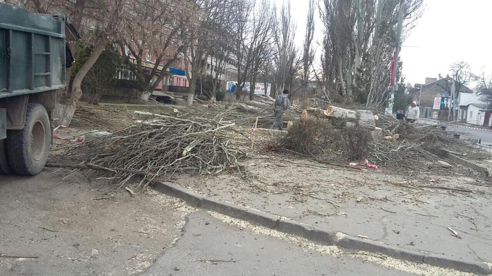 Неожиданно - стало известно, что построят на месте спиленных тополей возле Херсонской областной больницы