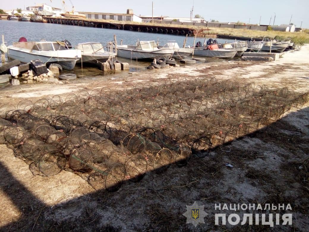 В Скадовському районі водні поліцейські затримали браконьєра з креветкою та крабами на суму 345 тисяч гривень