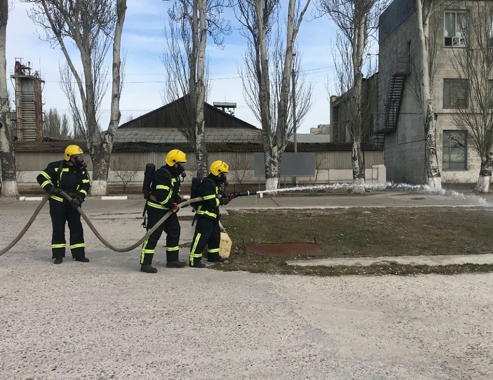 У Скадовському порту загасили умовну пожежу на будівлі електростанції