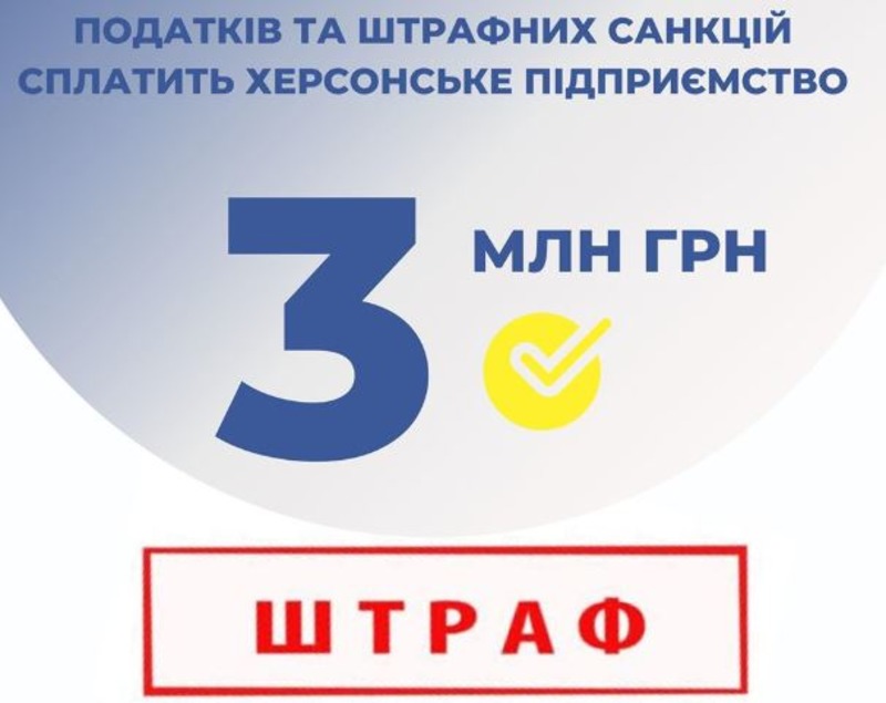 Бізнес-схеми коштували херсонському підприємству понад 3 мільйони гривень податку та штрафних санкцій