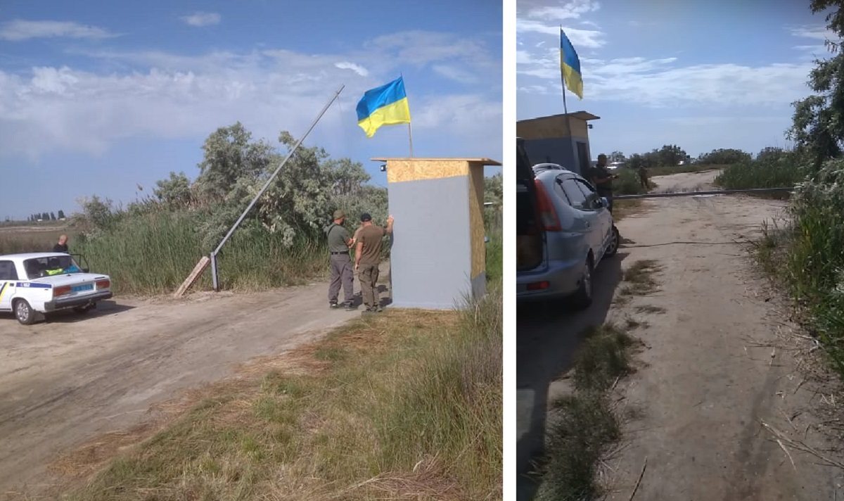 Поліція перевіряє законність встановлення шлагбауму на дорозі до пляжу в смт Лазурне