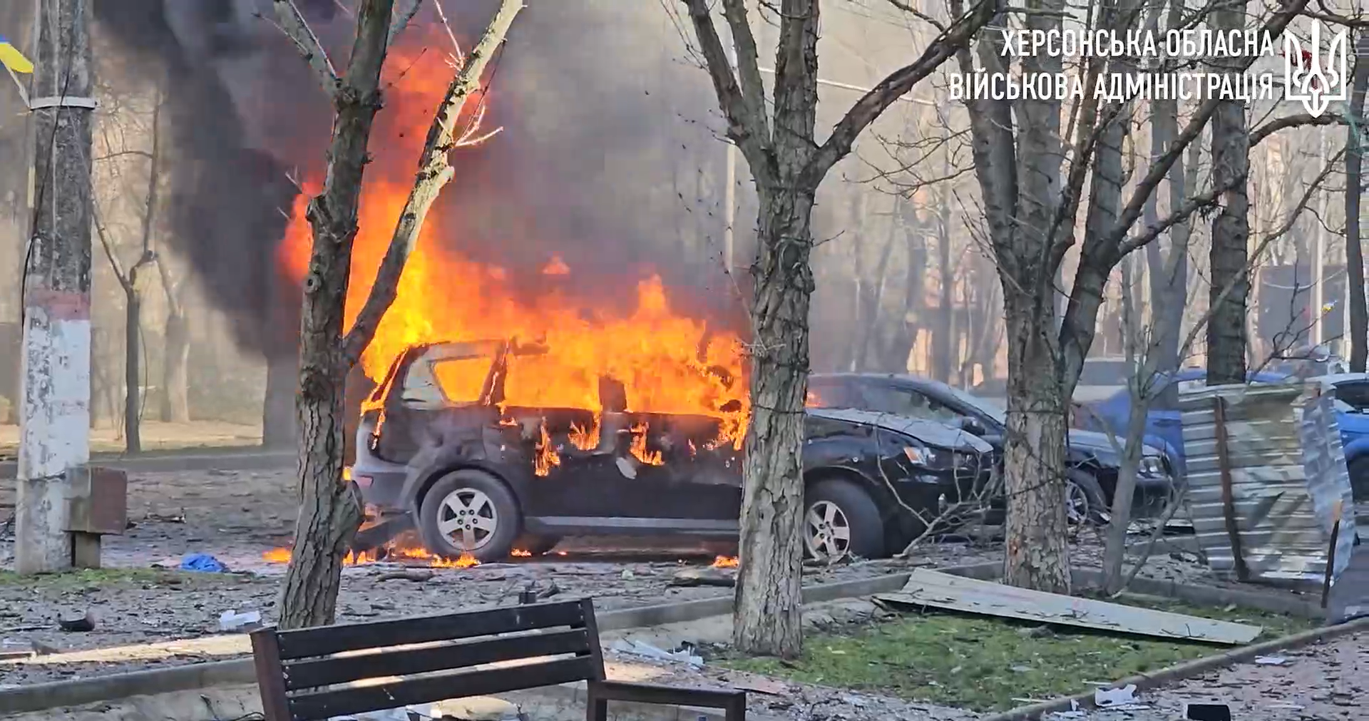 Результати авіаційного удару по середмістю Херсона